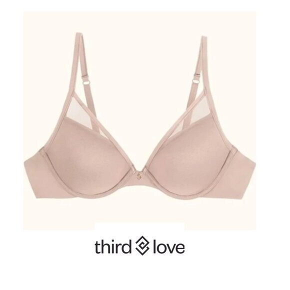 THIRDLOVE24/7 Classic Contour Plunge Bra NWT Grey O-36